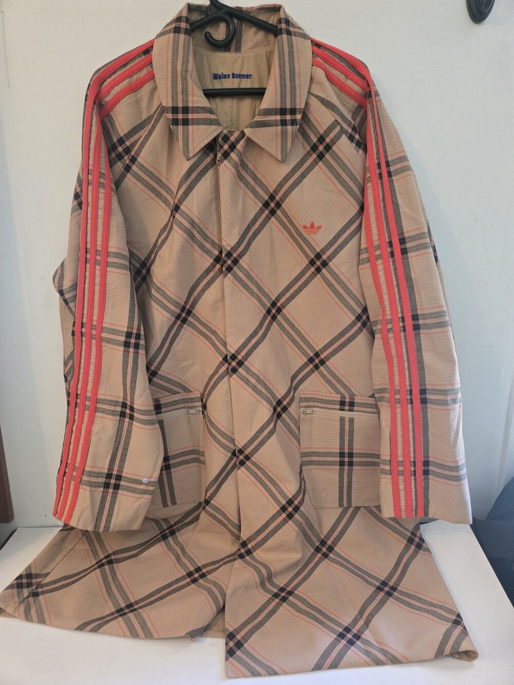 Adidas X Wales Bonner Reversible Mac Jacket Trench Coat Beige Orange 3xl